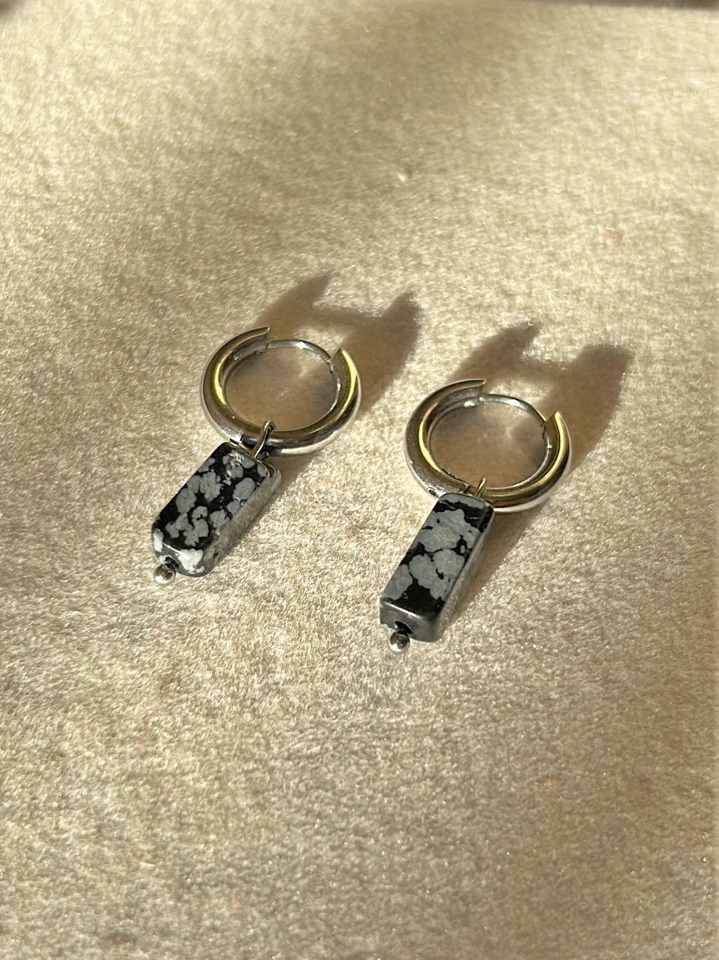 pendientes bisutere obsidiana nevada