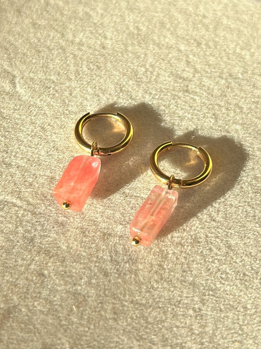 pendientes bisutere melón rojo