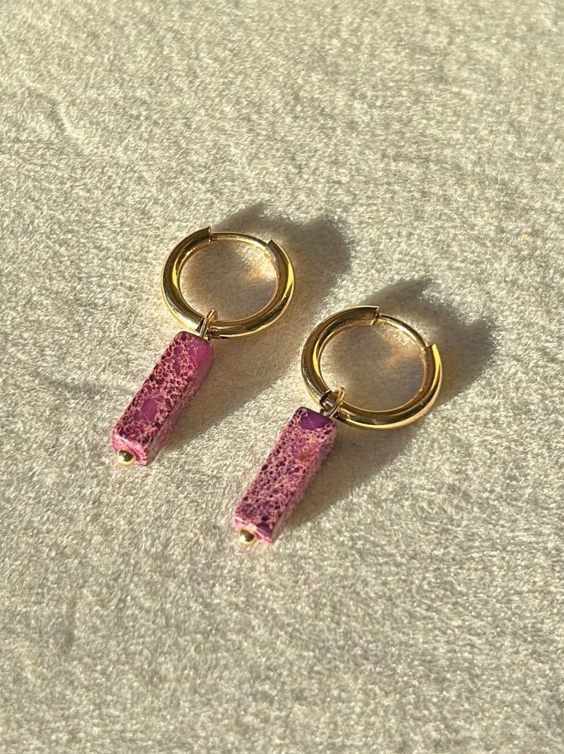 pendientes bisutere magenta