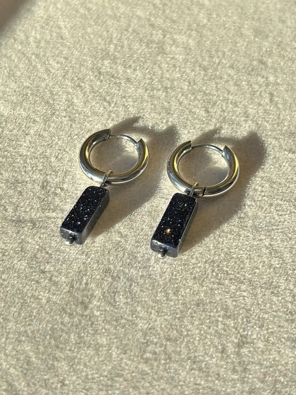 pendientes bisutere aventurina azul