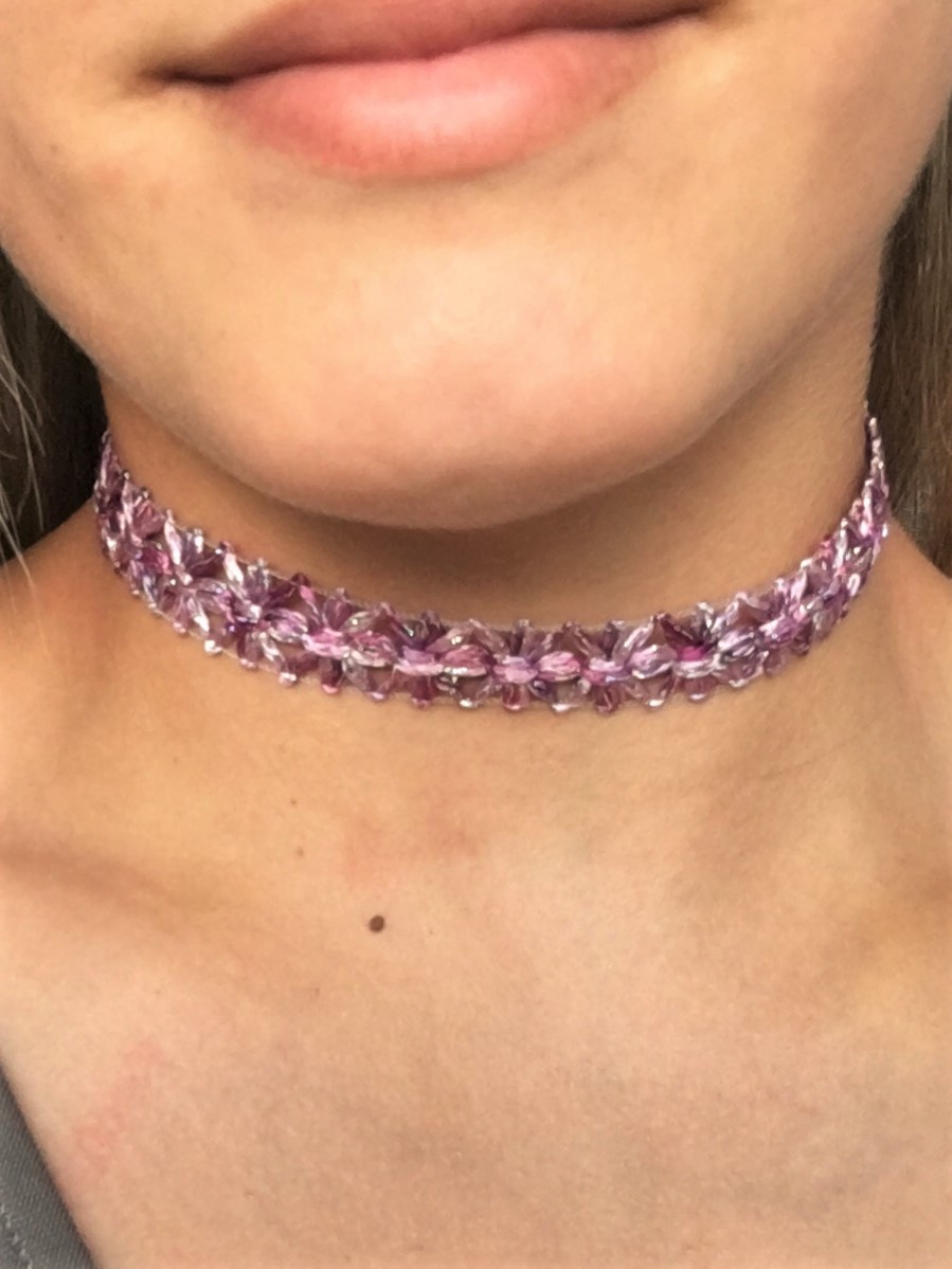 choker morango violeta